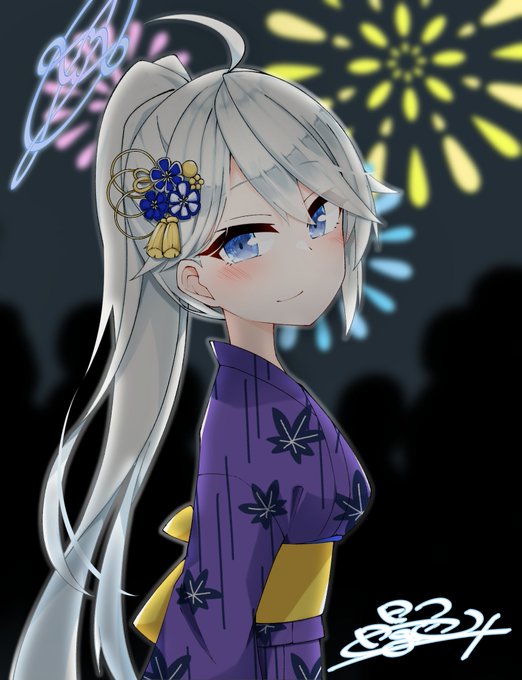 「fireworks hair flower」 illustration images(Latest)