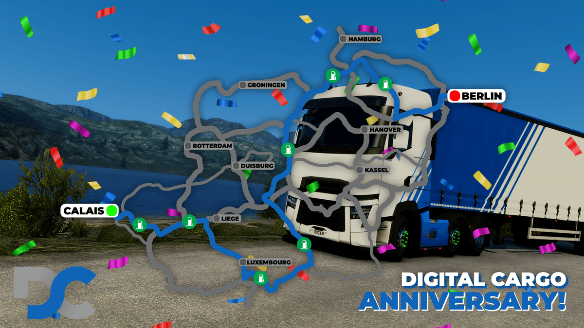 DigitalCargoVTC's tweet photo. Hello,

Slots are open for our 1 year make sure to get booking, as slots are going to be closed on Wednesday 13th September 2023,

Nows your chance to book before there closed,
Get your slot booked by joining our https://t.co/fMKT2TX4CA,
More info can be found there https://t.co/0GHPWRrkua