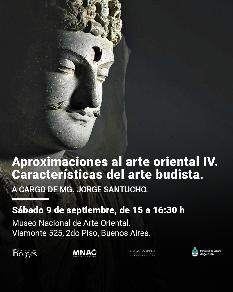 📿IV encuentro del ciclo a cargo del Mg. Jorge Santucho, en el que se abordarán las primeras manifestaciones del arte budista de la India Antigua.

No requiere inscripción previa, cupo sujeto a la capacidad de la sala.

#OrienteTodo #MuseoOriental <a href="/CulturaNacionAR/">Cultura Nación</a>