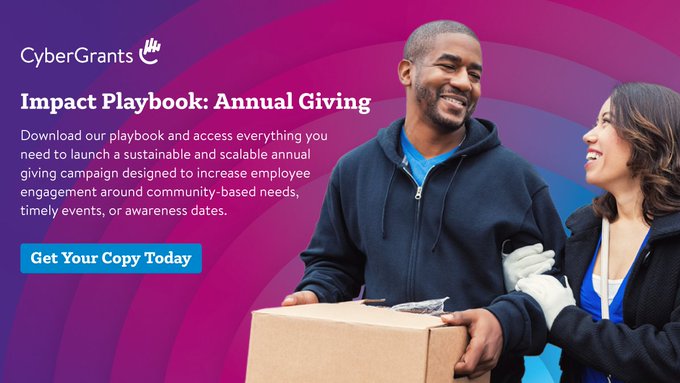 CyberGrants is now Bonterra (@cybergrants) on Twitter photo At <a href="/CyberGrants/">CyberGrants is now Bonterra</a>, one of the biggest challenges that we see our customers face is employee participation in CSR.
While there are several ways to deepen engagement, annual programs have countless benefits. See why you should invest in our recent eBook: brnw.ch/21wChXL At <a href="/CyberGrants/">CyberGrants is now Bonterra</a>, one of the biggest challenges that we see our customers face is employee participation in CSR.
While there are several ways to deepen engagement, annual programs have countless benefits. See why you should invest in our recent eBook: brnw.ch/21wChXL