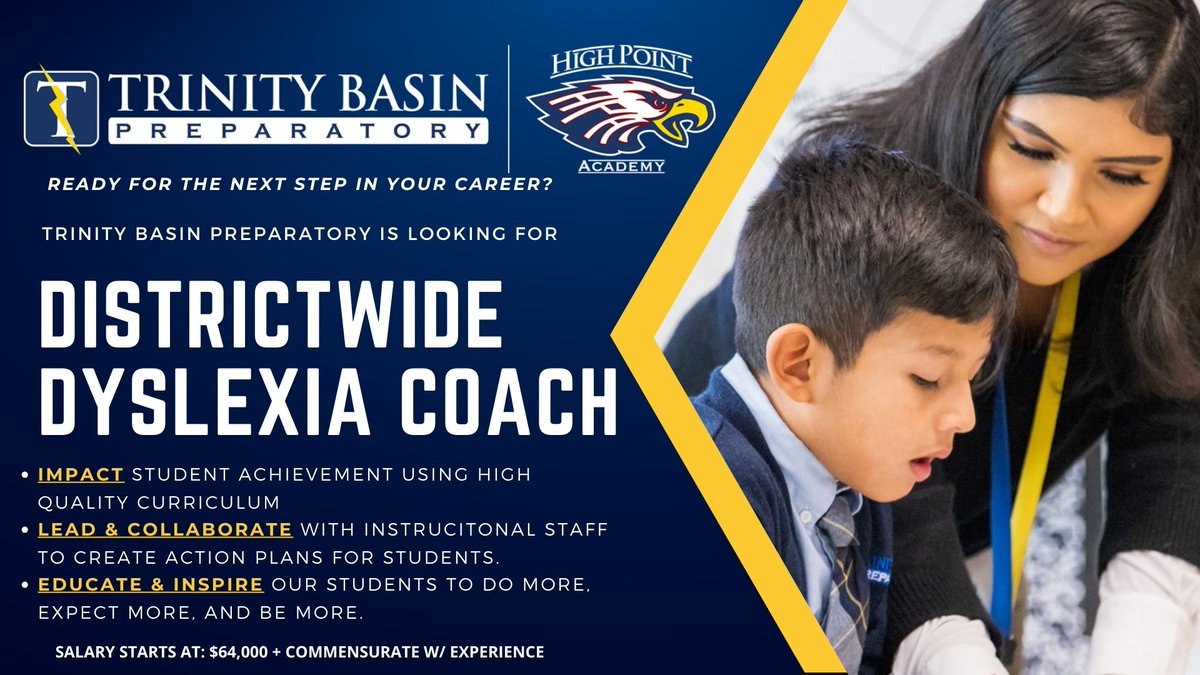 elleryhowarth's tweet photo. TBP is looking for a district dyslexia coach. Apply today at https://t.co/GMrNBjTMg6 #TBP #Trinitybasin #dyslexiacoach https://t.co/eV6nXO3IMR