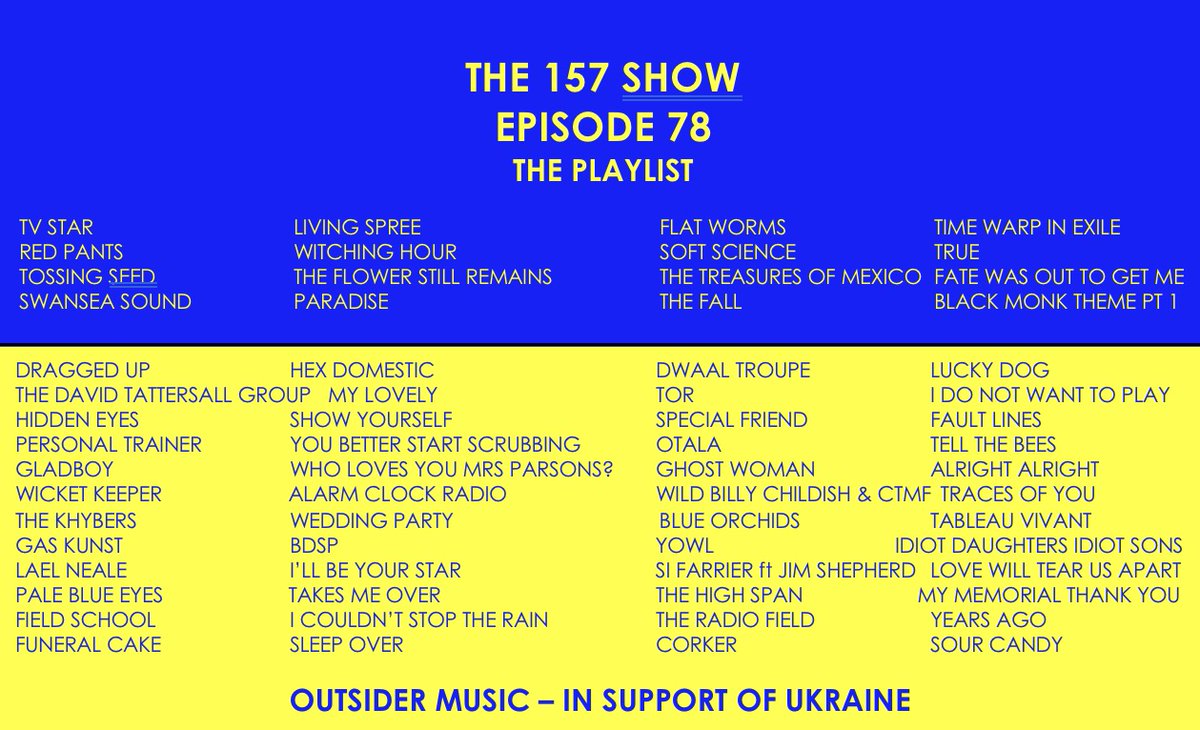 Here's Ep 78 of The 157 Show! mixcloud.com/Darren157/the-… @tinyglobal123 @fulltimehobby @ggghostwoman @WicketkeeperOMG @RareVitamin @gas_kunst @YOWLAREYOWL @pbemusic @laelnealemusic @subpop @SimonFarrier1 @behappydadda @theradiofield @subjangle @janglepophub