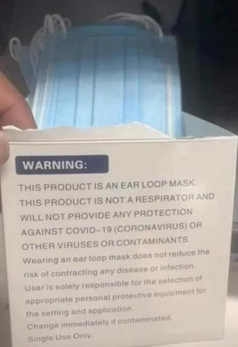 DiedSuddenly_'s tweet photo. Your daily reminder that masks are a scam and the mandates are designed to create compliance of the masses. https://t.co/uk3oFP44Rs