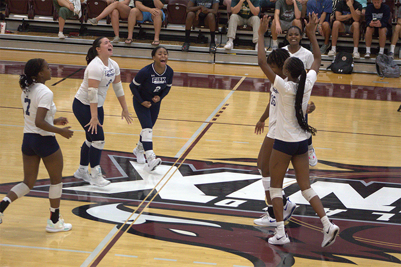 HBCUAC's tweet photo. Fisk Volleyball Tops Cumberland for the First Time in Program History - https://t.co/zWY3p1cmff

#GCACRising #GCACVB #HBCUVB #HBCUWomensSports https://t.co/1a1yW5N7Z3