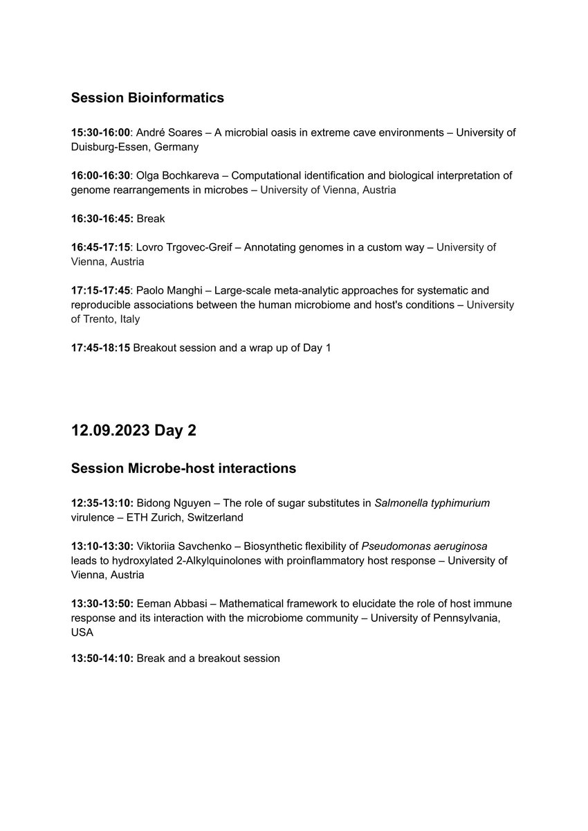 Biolojess's tweet photo. Haven't signed up for the 2nd Young @AMICImicrobiome Symposium? I'm shocked and hurt, just look at this cool program (obviously including a #phage session)! But never fear, you can still sign up until Friday by emailing amici.young.cemess@univie.ac.at https://t.co/NCOo2FnWiq