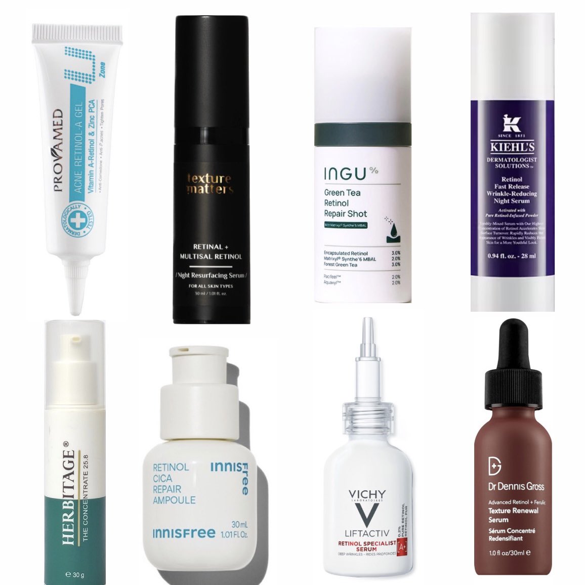jjdoesitwork's tweet photo. มารวม Retinol ที่เคยใช้ 8 ตัว งานลดสิวผิวเรียบ ผิวเนียน หน้าอิ่มฟู แบบขั้นสุด

Provamed อันนี้คือดีมากกกก ทาตรงที่เป็นสิวอุดตันหัวขาวหัวดำคือกดออกง่ายมากกกก แบบกดปุ๊บออก���ลย กรรมการอึ้ง แล้วเอามาทาสิวเสี้ยนตรงจมูกคือจากที่เป็นตอดำๆ สากๆ คือจมูกมันเรียบขึ้นอ่ะ แบบจับแล้วมันเนียน ไม่เป็นจุดๆ ดำๆ คือสุด จมูกคือเนียนกริบ

texture matters คือผิวกริบไม่ไหว ฉายา powerful รูเบียดคือผิวมันใส อิ่มฟูเหมือนนอนเยอะ ผิวไม่แห้ง ไม่แดงด้วย แต่เห็นผลแบบชัดมากกกก แล้วเป็น one and done ตัวเดียวจบส่วนผสมแน่น สิว รอยสิว ริ้วรอย ผิวไม่ใส ช่วยได้หมดเลย ทำมาเพื่อคนขี้เกียจโดยเฉพาะ ตามด้วยมอยเจอร์ขึ้นเตียงนอนได้เลย

INGU ตัวนี้พึ่งลองไม่นาน แต่ความผิวอิ่มค่อนมาแล้ว เท็กซ์เจอร์มีความปุยกว่าตัวอื่นๆ ในนี้ แต่ว่าเบาหน้านะ ทาแรกๆ เหมือนจะไม่ซึม แต่พอซึมแล้วคือสบายผิวเลย แบบเป็น retinol ที่ชุ่มชื้น ผิวไม่แห้ง ไม่แดง แต่ไม่หนักหน้าอ่ะ ผิวมันใช้ได้ไม่ต���องกลัวจะมันหรือใดๆ

Kiehl’s ตัวเข้มข้นสำหรับใช้กลางคืน คือตื่นมาแล้วผิวอย่างกริบ แบบเรียบเลยอ่ะ ทำงานคู่กับมอยส์เจอร์ดีๆ สักตัวคือตื่นมาผิวฟูมากกกกก พวกริ้วรอยเล็กๆ มันจางจริงๆ บอกเลยนะว่าแรง ตอนใช้ต้องทามอยส์เจอร์ทับเยอะๆ ช่วงแรกๆ เราก็มีแดงบ้างแห้งบ้าง แต่พอปรับๆ แล้วเออผลลัพธ์เริชเลยอ่ะ โคตรชัด

Herbitage คือผิวละเอียดขึ้นแบบชัดมาก แต่งหน้าง่ายขึ้น ไม่ต้องลง���ะไรเยอะ แล้วครอบจักรวาลแบบสุด ทั้งสิว รอยสิว ริ้วรอย เป็นอีกหนึ่ง one and done ที่ถูกใจสายขี้เกียจเลยอ่ะ แบบทาตัวเดียว + มอยเจอร์ขึ้นเตียงนอนได้เลย เนื้อเซรั่มเบาสุดในทุกตัวคือซึมไวมากกกก แบบไม่ต้องรอเลย ทาลงผิวก็ซึมเข้าผิวแล้ว ไม่เหนียวหน้า เหนียวหมอน คือทำมาเพื่ออากาศเมืองไทยเลยโดยเฉพาะ นอนพัดลมยังหน้าไม่เหนียวอ่ะ

Innisfree อันนี้คืออเมซิ่งกับผลเหมือนกันนะ จับหน้��ละเนียน ชห. แบบงง ผิวเ��ิวคืออิ่มเว่อ คือชุ่มแบบตื่นมาผิวอิ่มอ่ะ มี cica ช่วยลดรอยแดงอีก แบบคาล์มผิว ตื่นมารู้สึกผิวมันสงบอ่ะ หน้าไม่แดงไม่ลอก ลดการระคายเคืองแบบสุด ผิว sensitive เริ่มจากตัวนี้ได้เลยเริ่ดดด

Vichy คือตื่นมาแล้วผิวมันฟูสุดดด แบบตื่นมาแล้วผิวมันเรียบ มันกริบอ่ะ พอผิวมันฟูริ้วรอยมันเลยดูเลือนๆ เรื่องความฟูนี่ขอยกให้ คือรู้สึกเลยว่ามันเข้มข้น เท็กซ์เจอร์คือละมุนนิ้วมาก ฟินิช���ีด้วย แบบทาลงบนผิวแล้วไม่ดูมันวาว ไม่เหนียวหมอนอ่ะ ถ้าชอบงานผิวอิ่มฟู ผิวเรียบคือควรจัดมาก 

 Dr.Dennis Gross อยากให้น้องแมสมากๆๆๆ ตื่นมาผิวเรียบกริบ ใสกริบ ใสแบบใสตะโกนเลยอ่ะ คือรักมาก วันไหนไม่ใช้นอนไม่หลับ แล้วเป็นเรตินอลที่หน้าไม่แห้ง ไม่แดง เนื้อไม่เหนียวหนึบ คือช่วยครอบคลุมมาก สิว รอยดำ ริ้วรอย เลิกนับแบบบอกตัวเองไปลองตัวอื่นบ้าง ราคาแรง 55555
