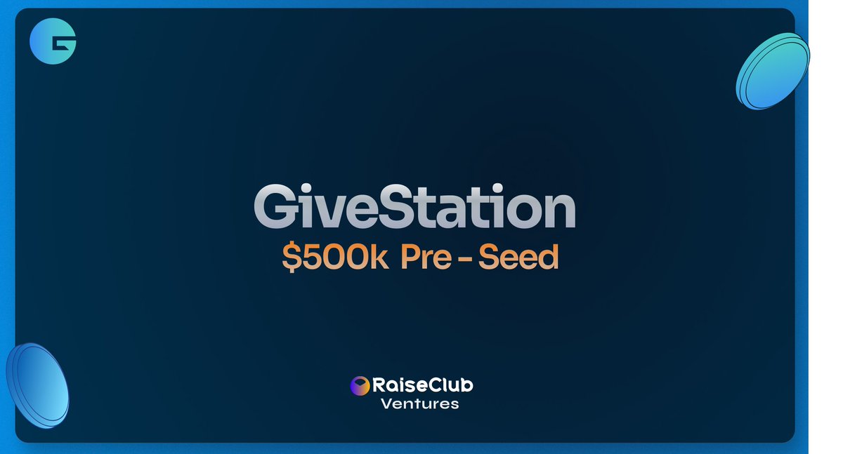 🎉We are thrilled to announce that GiveStation has successfully closed a significant pre-seed funding round.
The funding round was led by <a href="/RaiseClubVC/">RaiseClub Venture</a> , a  venture capital firm specializing in supporting early-stage web3 startups and fostering innovation in the landscape.