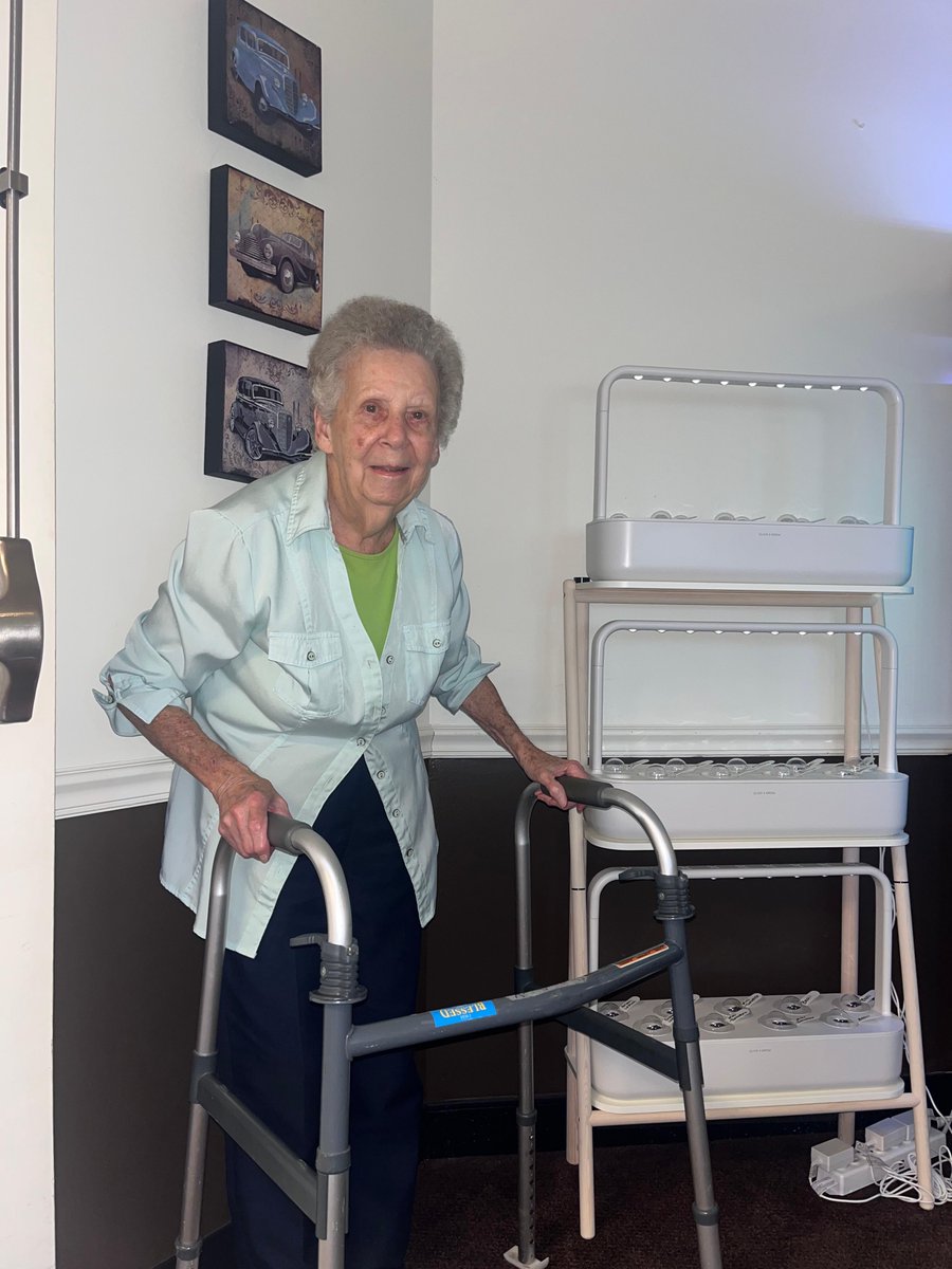 StMaryH's tweet photo. Our legacy's indoor garden is up and growing! We love watching the lettuce, basil, and mini tomatoes grow! Shirley is our Campus Garden Ambassador! https://t.co/qfBEJpJjqK