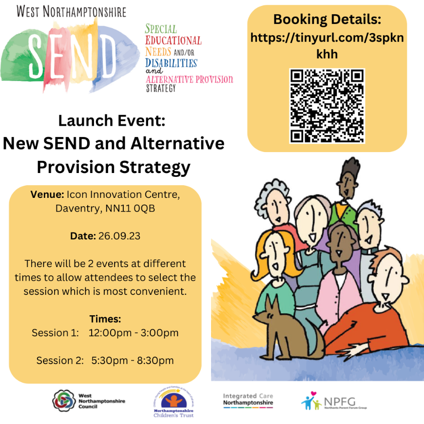 Parent Carers with SEN children, we will be attending this SEND and Alternative Provision Strategy 26th Sept, 2 sessions giving parents a choice of when they may be able to attend. Attendance details in the poster #parentcarers #carersupport #sen