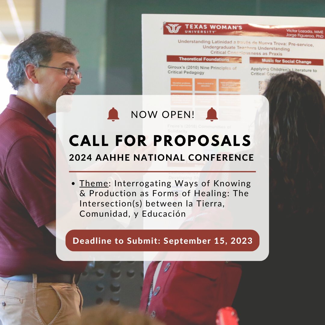 AAHHEorg's tweet photo. AAHHE invites proposals for its 2024 conference to be held on March 13-15, 2024, and hosted by Washington University in St. Louis, MO. Learn more and submit your proposal at https://t.co/s4pZoPufAr
#highered #aahhe #highereducatio #latinx #callforproposals #hispanicsinhighered https://t.co/jFBEoNQZCM