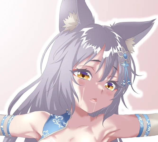 半脱ぎしっとり肌な狐娘さんΣφ三φ(:3」∠)_ケモ耳とか腋とか服装とかフェチ詰め込みすこ・・・すこ・・・ #オリジナル 
