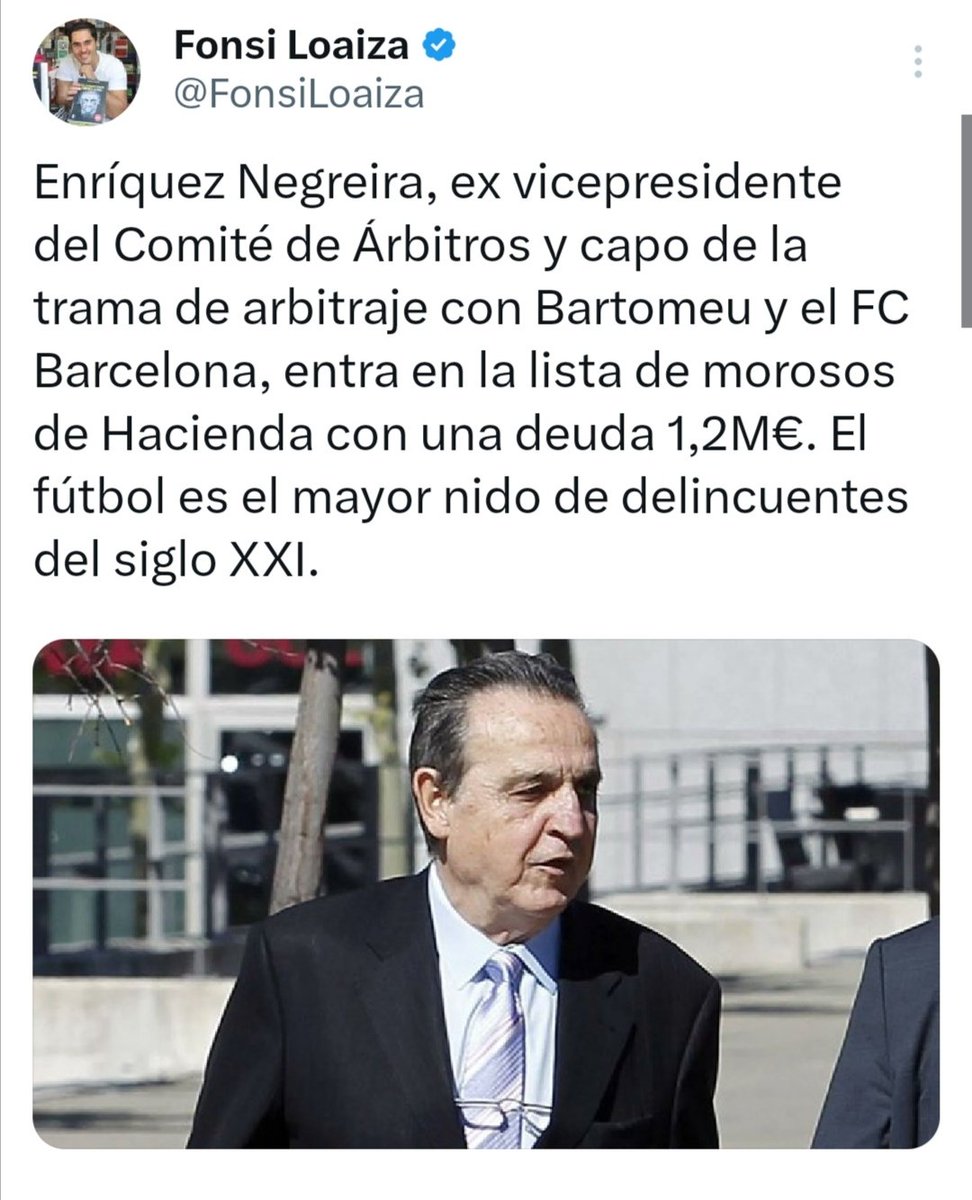 FonsiLoaiza's tweet photo. @victorjimenez14 He escrito del tema Negreira. Lo que no haré es seguidismo de informes interesados de la Guardia Civil con recortes de prensa, cuando Florentino tiene en nómina a un teniente coronel de la Guardia Civil y la noticia la da un tipo que sacó con Inda cuentas falsas de Xavier Trias. https://t.co/C8TNPxGLXp