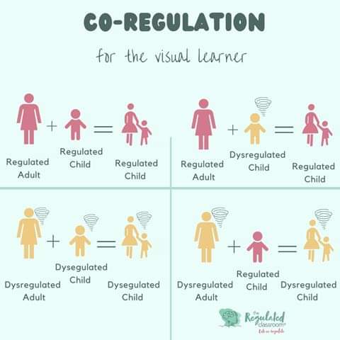 acacchild's tweet image. We post a lot about #coregulation here. This graphic from @theregulatedclassroom is a great visual to help other adults understand the importance of emotion regulation! #acac #childtherapy #emotionregulation