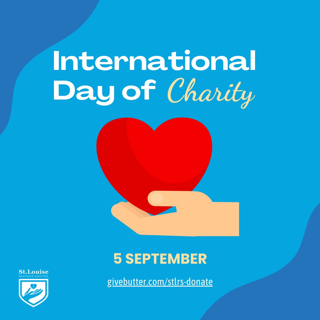 On International Charity Day, we celebrate the spirit of giving that unites us all! 🌍❤️ Join us in making a positive impact by supporting St. Louise Resource Services.🤝✨ Donate today at: givebutter.com/StLRS-Donate

#InternationalCharityDay #GiveBack #StLouiseResourceServices