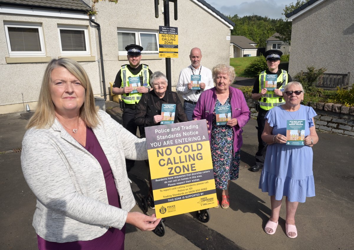 We've set up a No Cold Calling Zone at Roadside retirement complex, Cumbernauld. It's designed to allow residents to feel safer in their homes and help prevent doorstep crime, and was organised by our Trading Standards team and Police Scotland.
Read more: ow.ly/5xhX50PHJwq