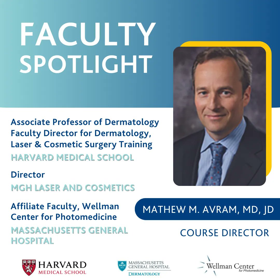 HMS_Laser's tweet photo. ✨ Faculty Spotlight ✨ 

Meet our esteemed course director, Mathew M. Avram, MD, JD.

To learn more about our talented faculty and to register, visit https://t.co/2sX2li9bfO.   

#laserskintherapyboston 

@MGHMedicine 
@HarvardMed https://t.co/p9tEKP4hA0