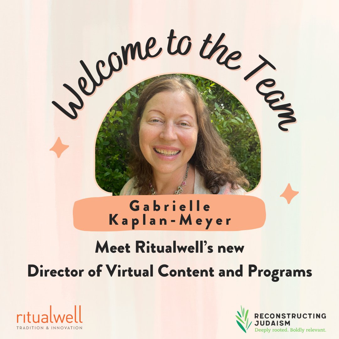 Meet Ritualwell's new Director of Virtual Content and Programs: Gabrielle Kaplan-Meyer!

We're excited that Gabrielle will be starting later this month.  Learn more about what she'll be bringing to this position here: loom.ly/96NcwZw