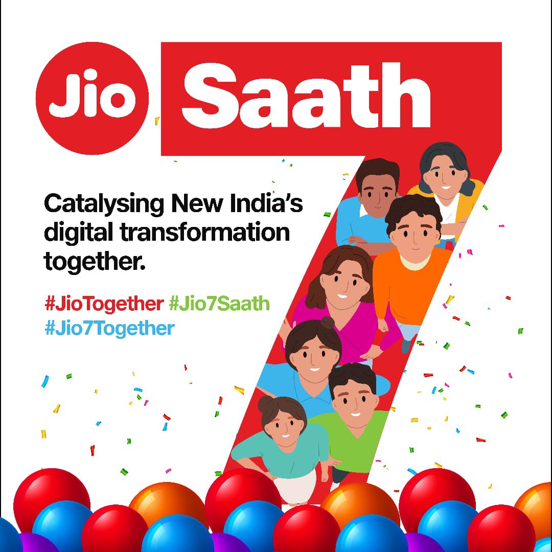 mukesh2100's tweet photo. Today is Jio’s 7th Anniversary…A Step had taken on this day to digitally transforming INDIA.. We called it as Digital Movement…..                      Bharat Ki Kahani Jio Ki Zubani                    #JioTogether #Jio7Saath #Jio7Together #JioDID https://t.co/5ClPifoBct