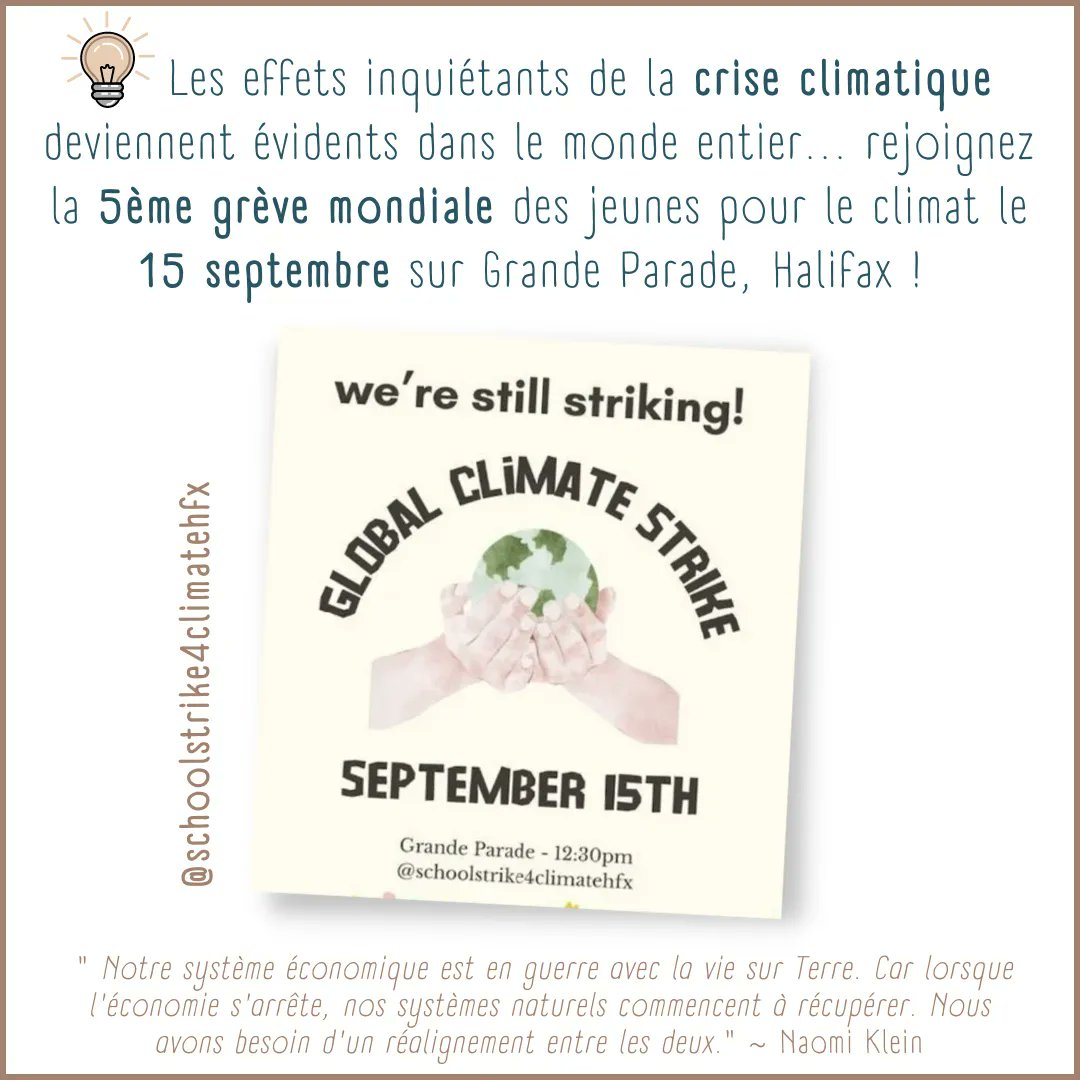🌿 #Toucheverte personnalité, avec une figure de la #justice climatique canadienne : Naomi Klein. Journaliste, chroniqueuse et auteure activiste. Rejoignez la 5ème grève mondiale des jeunes pour le climat vendredi 15 septembre à Halifax. #climatejustice #schoolstrike4climate #hfx