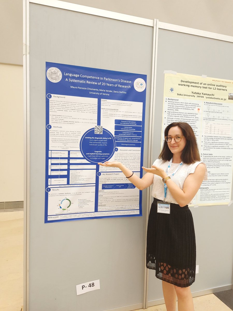 pantomaura's tweet photo. 🗣 How does language competence look like in #Parkinson's disease? I presented my first poster at #AMLaP2023 last week! I am very enthusiastic to have met researchers who are at the cutting edge of language processing 🔍 https://t.co/l82xFiWFDJ