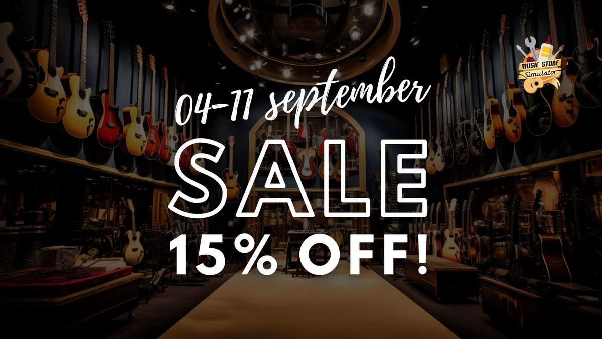 CFGmain's tweet photo. 🎮🎶 Exciting news, gamers! From Sep 4th to Sep 11th, "Music Store Simulator" on Steam is 15% off! Dive into the world of music, run your own store, and live your dream! 🛒🎸 https://t.co/pXFTHUlUsW 🤘😎 
#MusicStoreSimulator #Sale #Gaming https://t.co/U1xioYBwUs