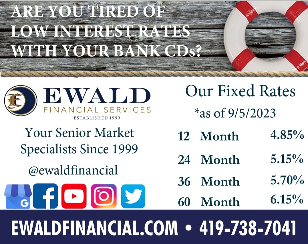 Lock in your savings with these elevated #FixedRates  Connect with <a href="/ewaldfinancial/">Ewald Financial Services</a> today💰