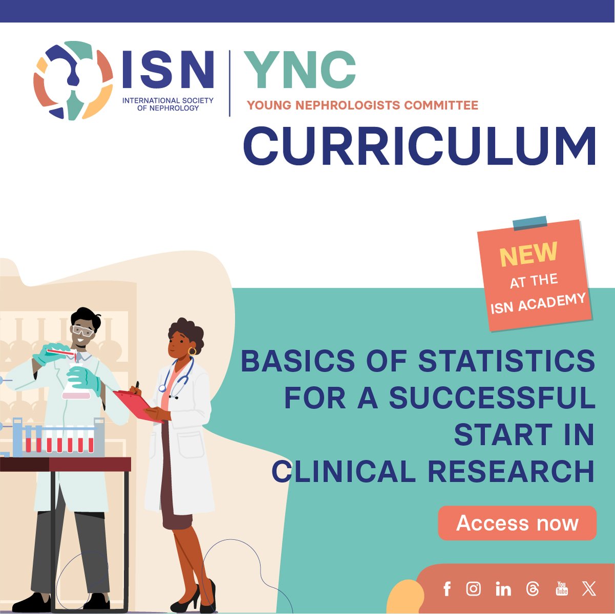 Master the art of data analysis and interpretation with a six-part video curriculum: “Basics of Statistics for a Successful Start in Clinical Research” ➡️ ow.ly/K7lr50PHQyO #ISNyoung #ThisIsISN – Advancing kidney health worldwide. Together.