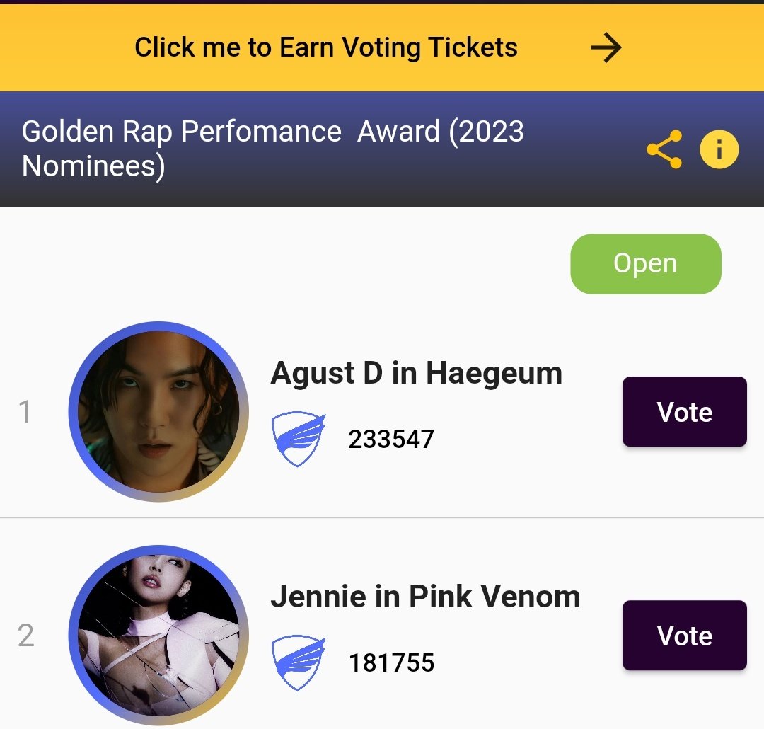 annlovesmyg's tweet photo. PLEASE VOTE ‼️

I vote #AgustD in #Haegeum for #RapPerformance at #PopGoldenAwards https://t.co/7X2EASO1a0