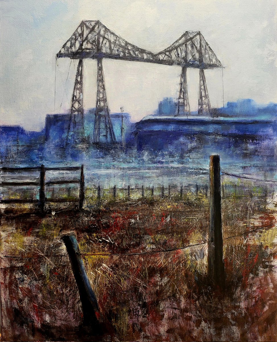 JulieFosterWalk's tweet photo. #TeesTransporterBridge in oils ##Teesside #painting @TeesTweets @TeessideLive @Tees_Issues https://t.co/EsVgoTgZMl