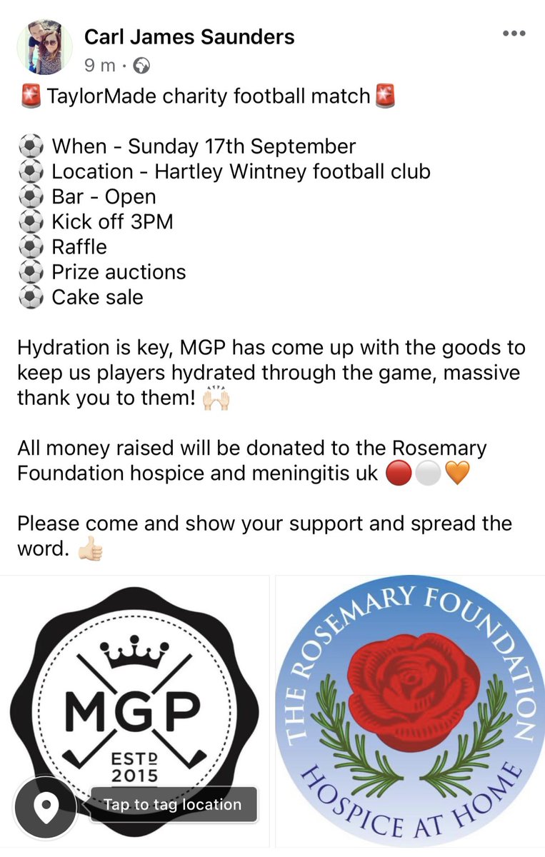 CJSaunders90's tweet image. Would be great to have a big crowd for this day! 🔴⚪️🧡

Thank you @MGPNutrition for the match donation.