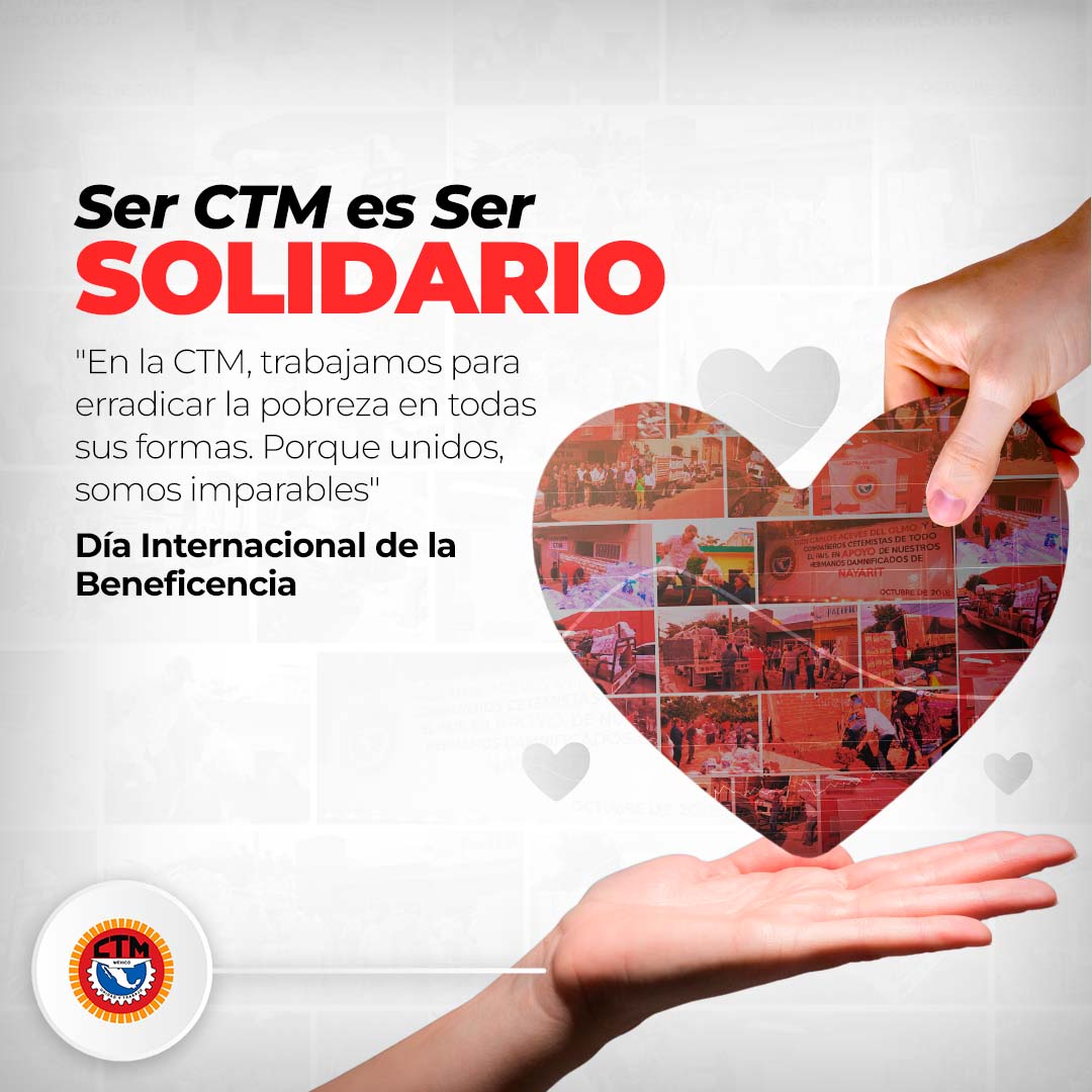 CTM_MX's tweet photo. 💖¡Feliz Día Internacional de la Beneficencia!🤲

Cuando decimos que "Ser CTM es Ser Solidario", lo decimos de corazón. Y es que cada acción social, por pequeña que sea, tiene el poder de cambiar la vida de millones de trabajadores. 👷🇲🇽👷‍♀️ https://t.co/KnKKvSTGKX