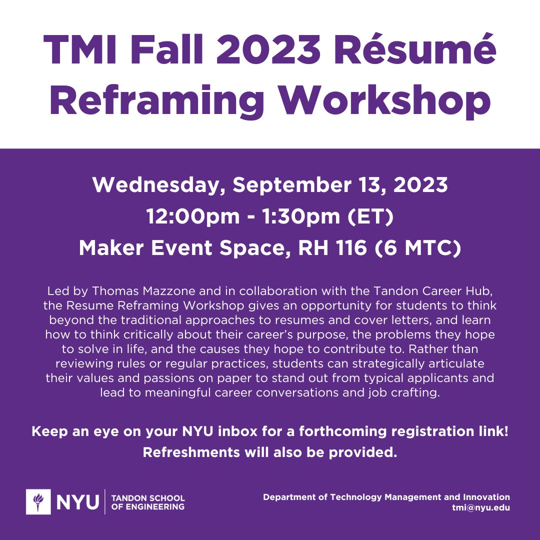 Join TMI next week for our Resume Reframing event! eventbrite.com/e/tmi-fall-202…