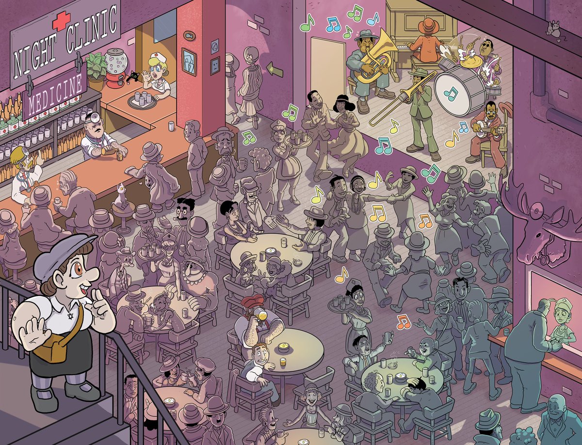Rob_Jennex_Art's tweet photo. Here is a double page spread for a comic I'm illustrating called "Wardens"

"It’s 1926 in prohibition-era Toronto and strange things are afoot in the working-class immigrant neighbourhood known as “The Ward!”
Illustrated by me and written by Ari Gross.

#indiecomics #comicbooks https://t.co/TrRWjP1jMB