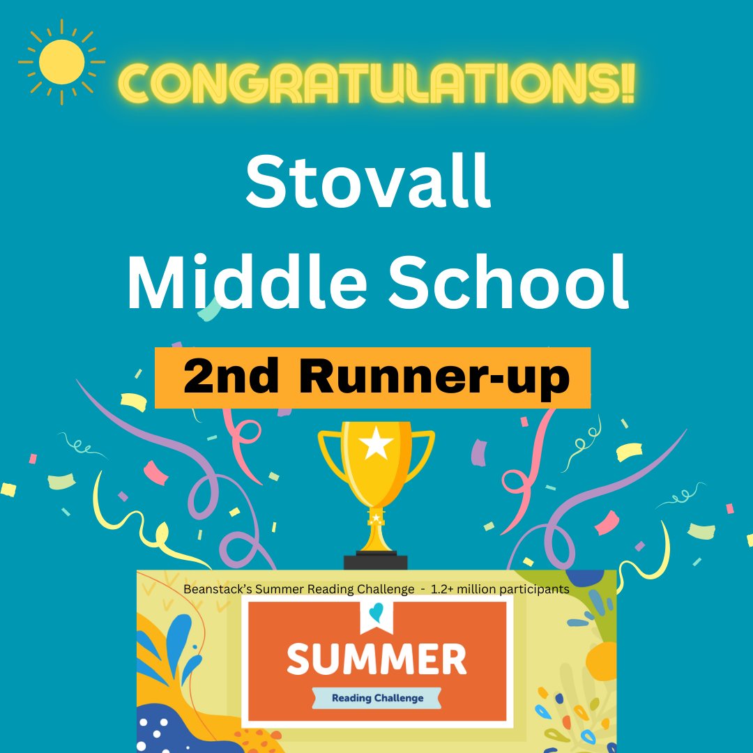 Way to go, Stovall MS Readers! Keep up the great work promoting literacy, Mr. Meyers! @StovallMS_AISD @AldineISD