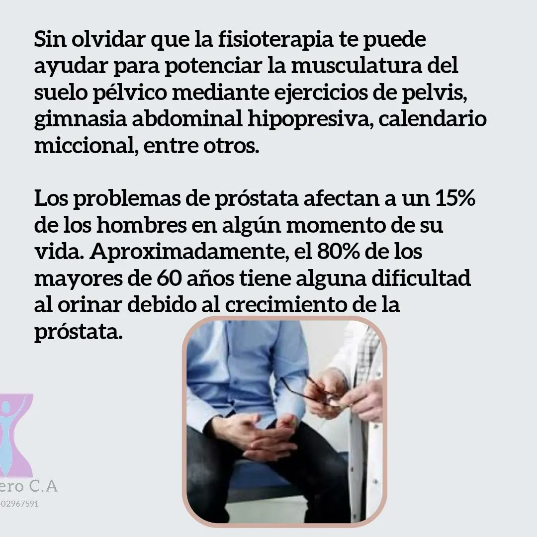 Así que orinar de pie o sentado para un hombre con próstata de tamaño normal es indiferente, es más algo de higiene (evitar salpicaduras) que de salud.
#Fisioterapia #hombre #pisopelvico #caracas #laguaira #venezuela