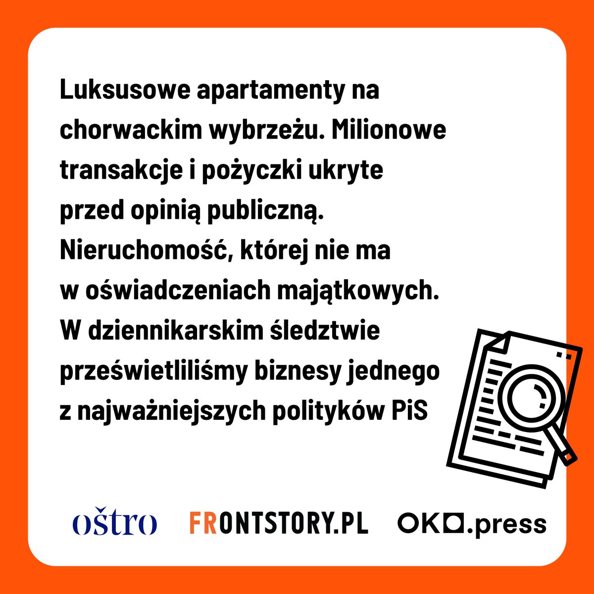 🔎Rezultaty dziennikarskiego śledztwa we współpracy z chorwackim portalem śledczym Oštro i OKO.press opublikujemy jutro na Frontstory.pl