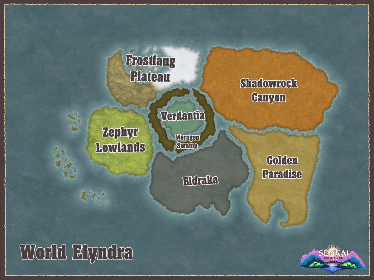 dreamknightoffi's tweet photo. Hello everyone,
Here is a small preview of the world of Elyndra.
You will be able to play your own adventure in 7 different areas.
The areas will not be completely separate from each other, this is just for a better view of the world.

#Senkai #IndieGameDev #kickstart #Worldmap https://t.co/ZPxdLRJs5w
