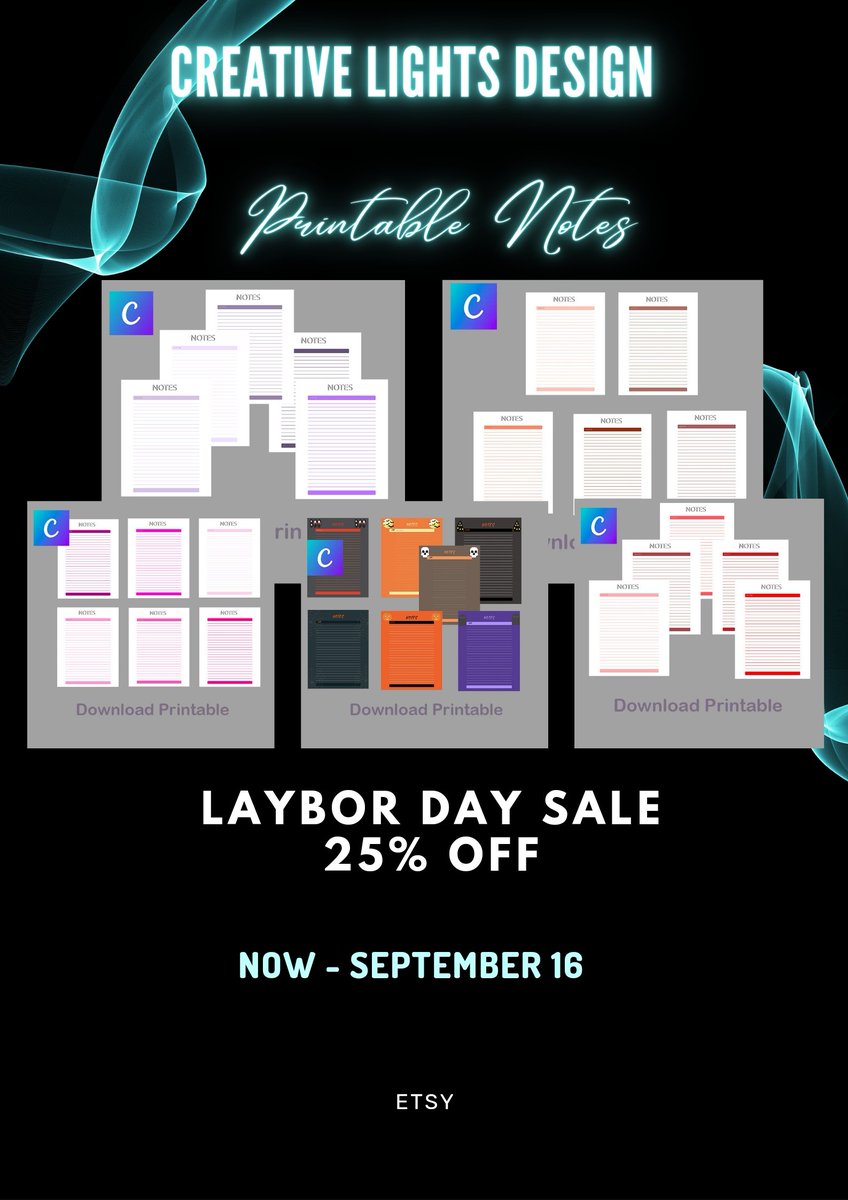 I_AMJENJEN's tweet image. Printable Notes etsy.com/shop/CreativeL… #printablenotes #printable #design #LaborDaySale #etsy