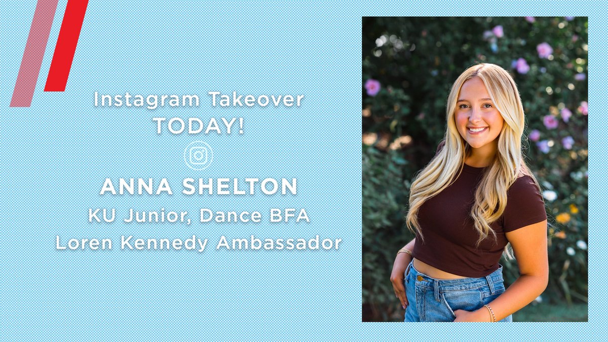 Happening now! Anna S. shows us a day in the life of a Dance BFA major at KU. Our students are so committed, and this KU junior is no exception. She's also a Loren Kennedy Ambassador, receiving hands-on arts administration experience w/in the Dept. instagram.com/uofkdance