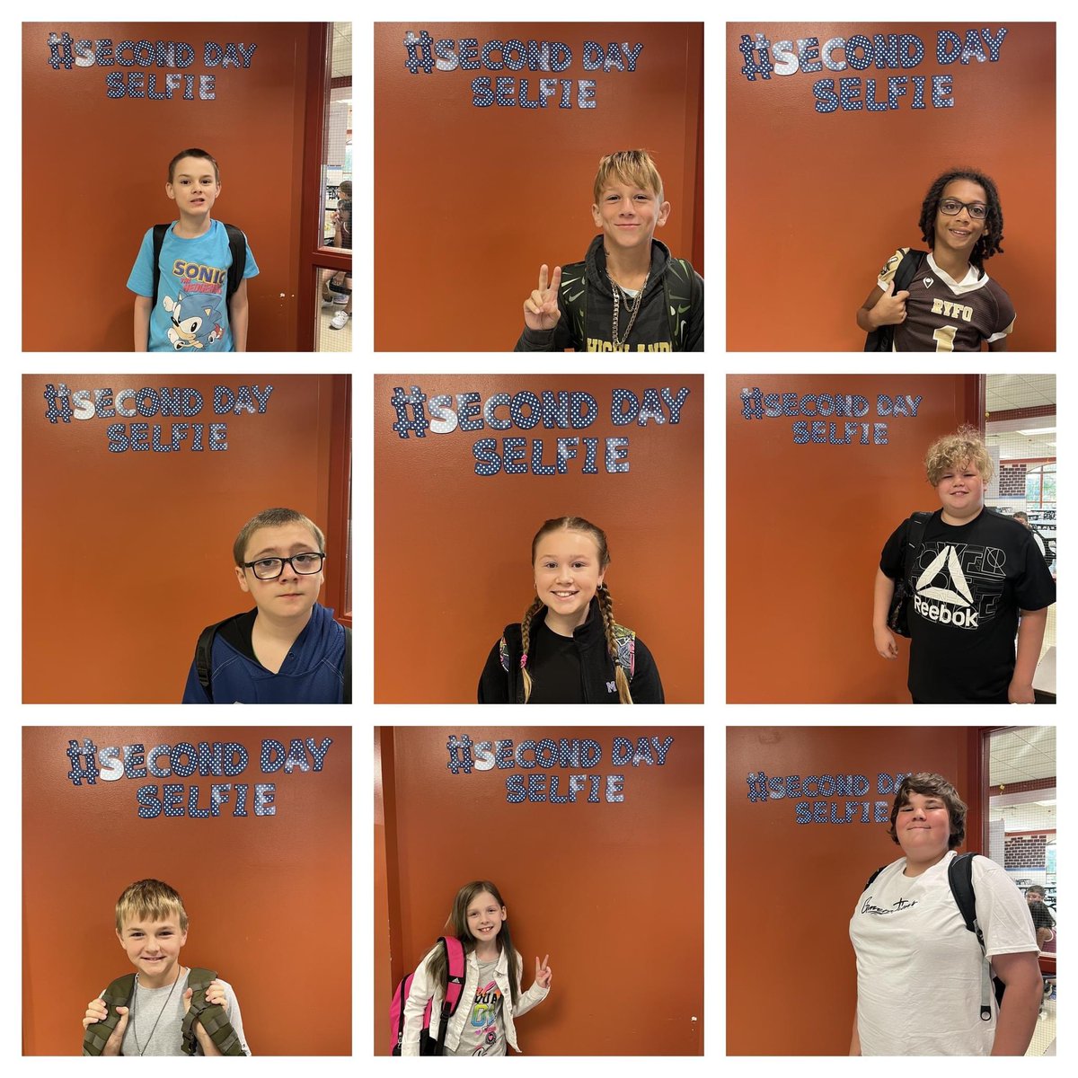 HighlandsSD's tweet photo. SECOND DAY SELFIES! Post #2 of 2! Middle School students and staff celebrated the beginning of the 2023-24 school year with #seconddayselfies on Sept. 1, the second day of school! Check out their smiling faces! 🥰😊 #RamPride #WeAreHighlands @MediaCenter_HMS https://t.co/ajXToyk3db