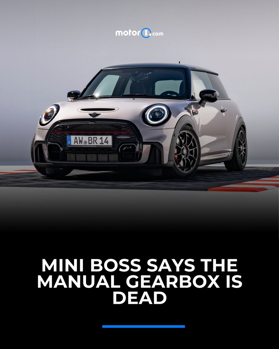 Motor1com's tweet photo. RIP to Mini's manual gearbox.

https://t.co/2VtWiPrah6 https://t.co/E6xGH9FiMm