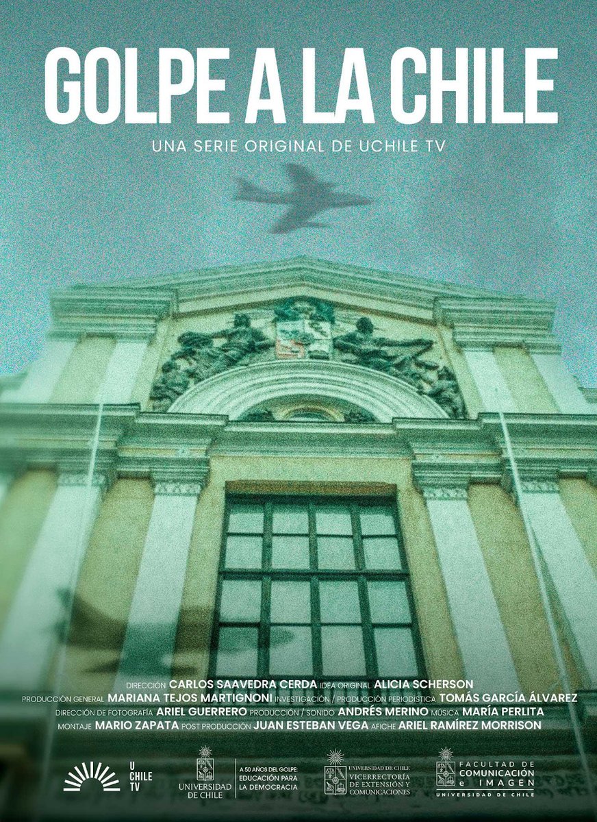 uchile's tweet photo. Este próximo LUNES 11, @UchileTv estrena serie documental de doce capítulos sobre impacto del golpe de Estado y la dictadura en la Universidad de Chile, "Golpe a la Chile" https://t.co/AL2hdmp95s https://t.co/rsX6bMl7af