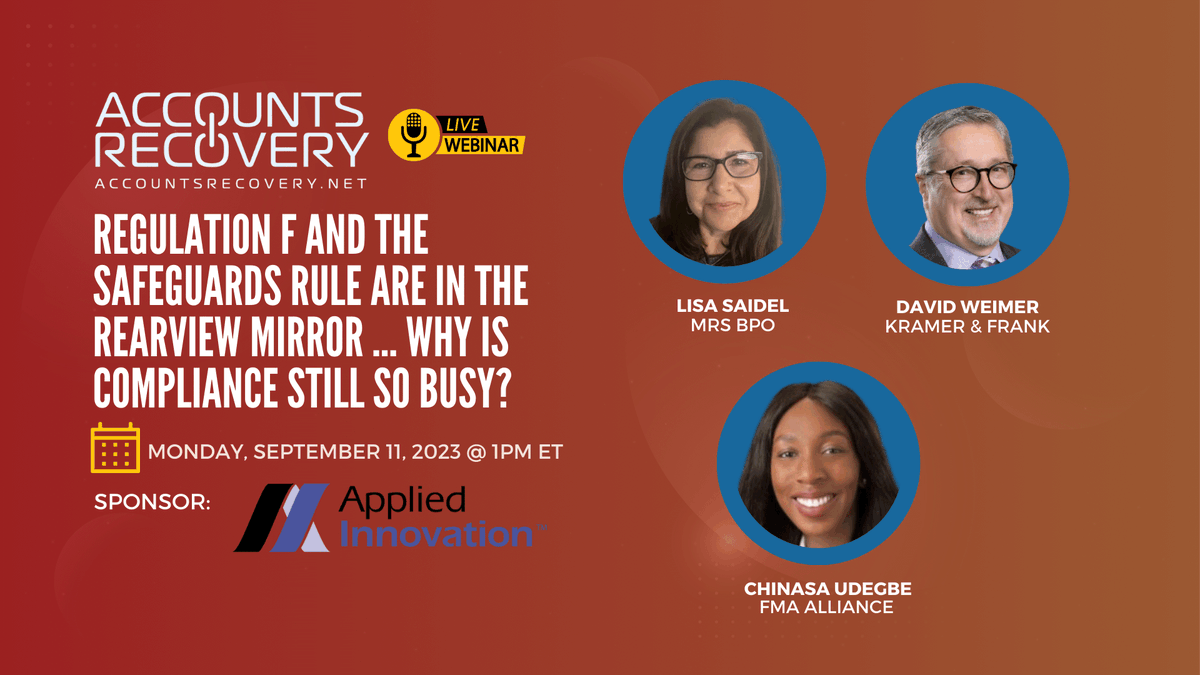 AppliedInnovInc's tweet photo. We are excited to be sponsoring an upcoming AccountsRecovery.netwebinar. Click here to register: https://t.co/Dbh54mwm8l https://t.co/aGTTW0ik4m