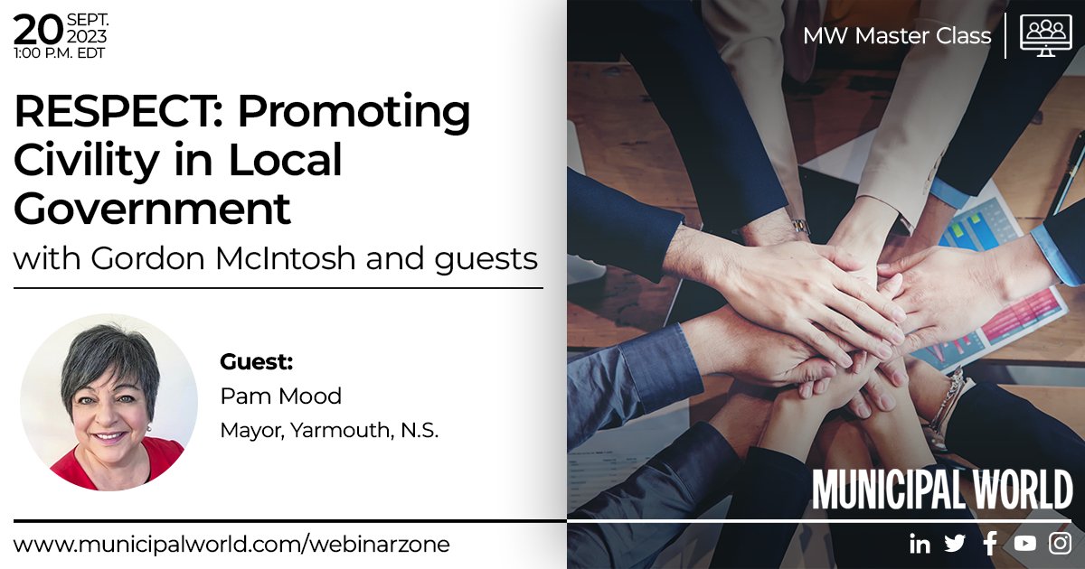 MunicipalWorld's tweet image. Registration is open for the latest MW Master Class with Dr. Gordon McIntosh. Join Gordon and his guests from local, regional, and Indigenous governments for a discussion of the real-time #challenges in promoting respectful #leadership. municipalworld.com/webinarzone/go… #webinar #LocalGov