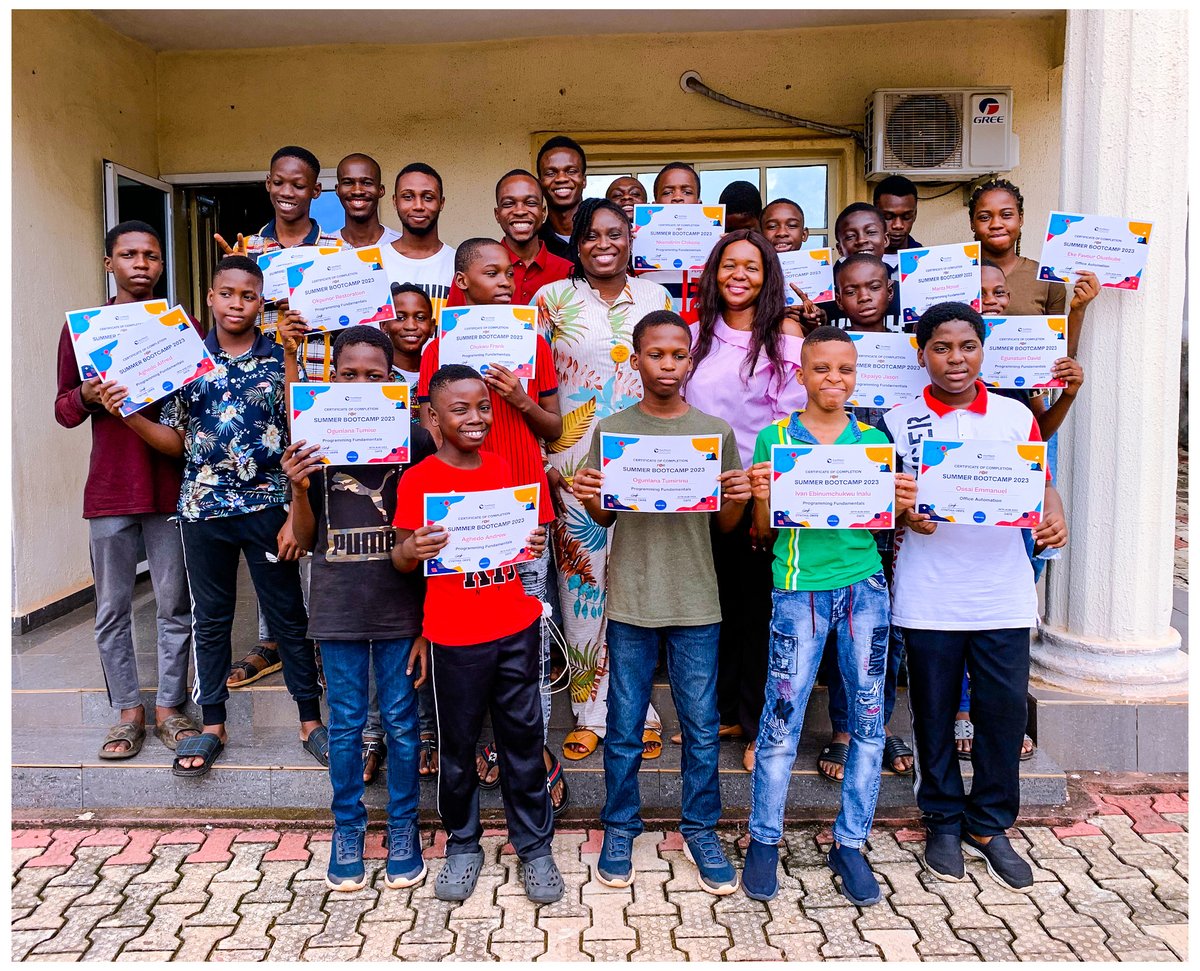 Coriftech_ltd's tweet photo. Another incredible summer of learning and fun comes to an end at Coriftech's Kids Bootcamp! 🚀 
It's been a season of learning, fun, and unforgettable memories. Kudos to our young tech enthusiasts for their amazing journey! 🎉 
#kids 
#tech 
#TechNews https://t.co/qbyl6w4qgU