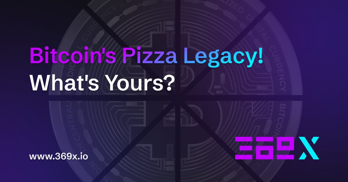 369X_io's tweet photo. The first-ever #Bitcoin transaction was for two pizzas in 2010! If you had 10,000 Bitcoins today, what would you buy? 

Learn more about https://t.co/A6eFmrSE45 https://t.co/IoNqEm176Z