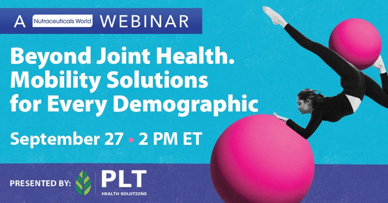 NutWorld's tweet photo. Join us for our upcoming webinar, as we discuss how joint health has been seen as an issue for an aging demographic and more, with
@PLTHealth, Steve Fink, Vice President of Marketing, and Jeremy Appleton, Director of Medical and Scientific Affairs.

Sponsored by @PLTHealth