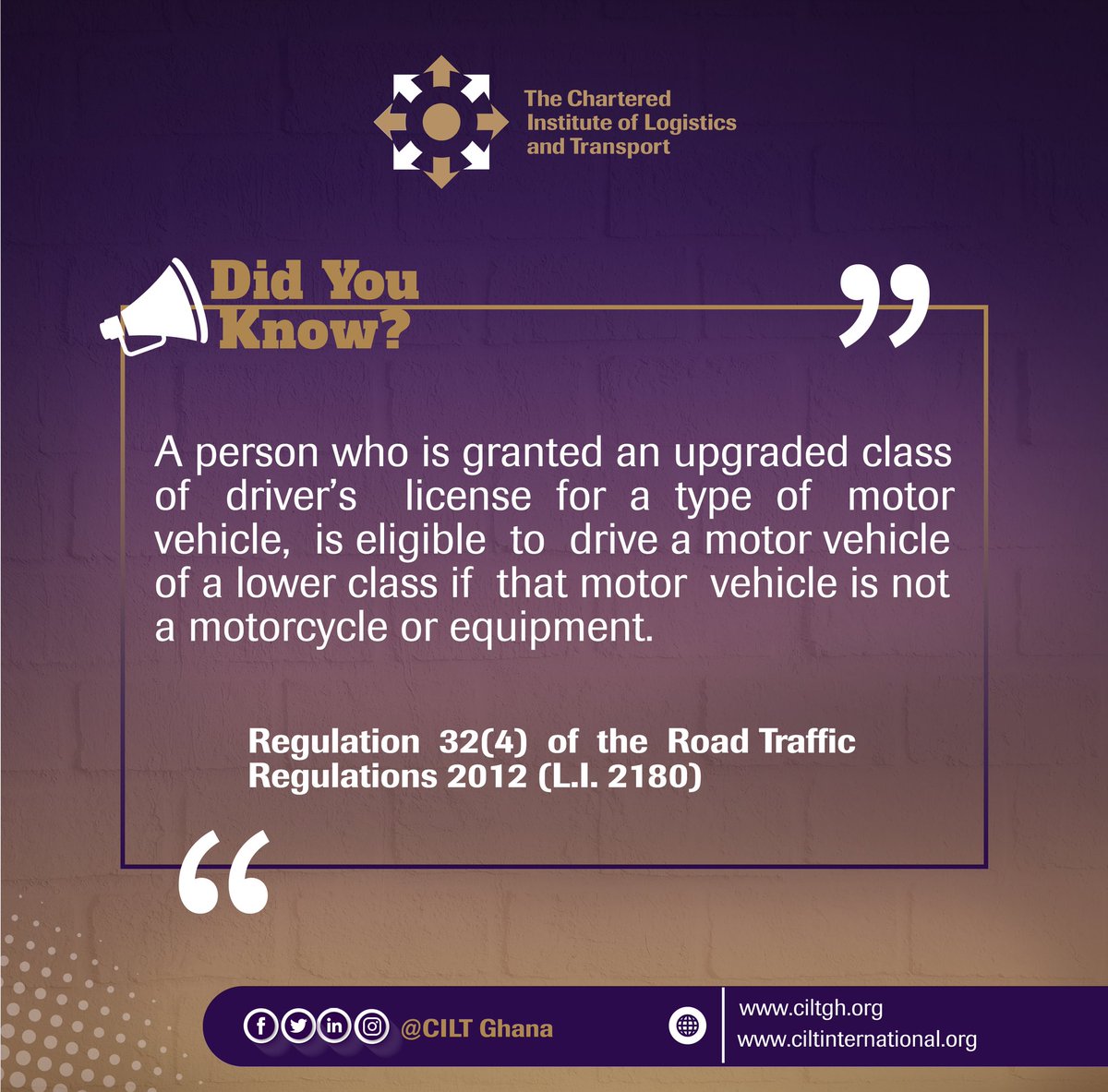 Road Traffic Regulations,  2012 (L.I2180) Awareness Series 3.