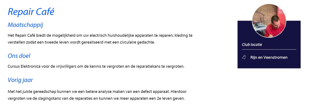 Repair Cafe Woerden doet weer mee
met de Rabo Club Support.
Uw stem wordt enorm gewardeert.
Wij kunnen hier weer onderdelen en gereedschap voor
aanschaffen voor de hulp bij een volgende reparatie.
Wij zijn te vinden onder Rijn en Veenstromen

Alvast Bedankt