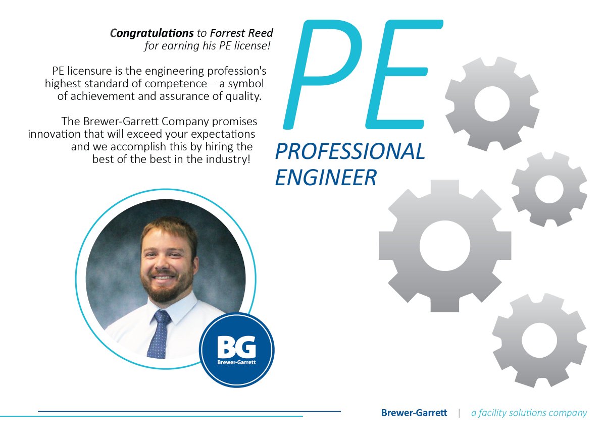 Congratulations to Forrest Reed for earning his #PE license!

PE licensure is the engineering profession's highest standard of competence – a symbol of achievement and assurance of quality.

#mep #mechanical #engineer #engineering #inspiration